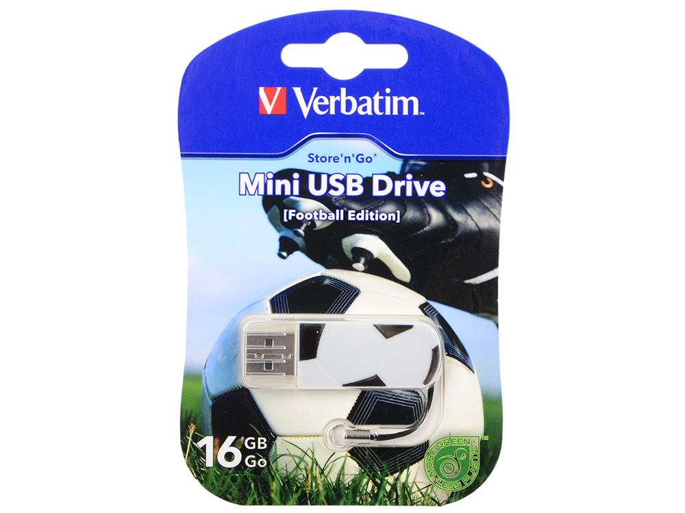 

Флешка USB 16Gb Verbatim Mini Graffiti Edition Football 49879 USB2.0 бело-черный