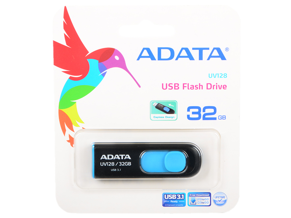 

Флешка USB 32Gb A-Data UV128 USB3.0 AUV128-32G-RBE черный/синий