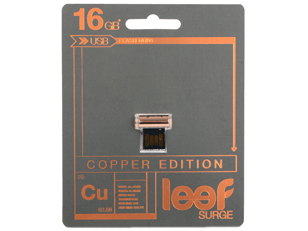 

Внешний накопитель 16GB Leef SURGE copper (LFSUR-016COP)