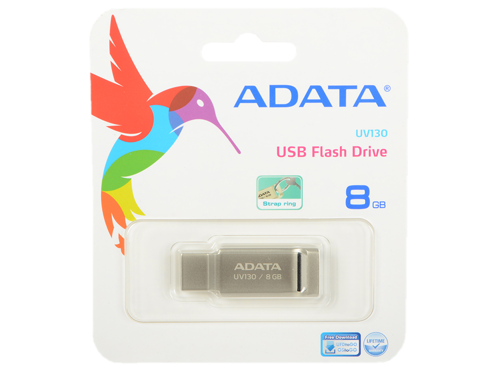 

USB флешка A-Data UV130 Gold (AUV130-8G-RGD) USB 2.0