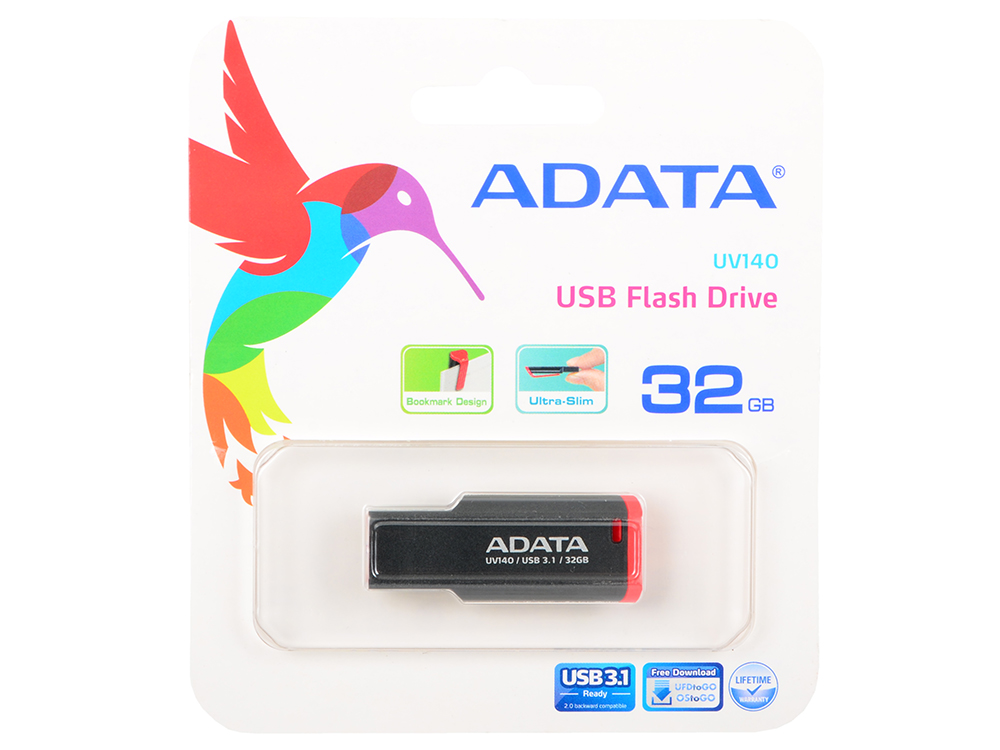 

USB флешка A-Data UV140 32GB Black Red (AUV140-32G-RKD) USB 3.0
