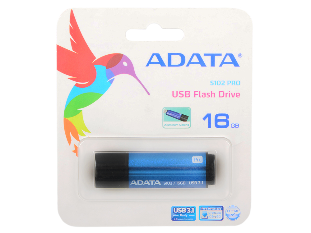 

USB флешка A-Data S102P 16GB Blue (AS102P-16G-RBL) USB 3.0 / 100 МБ/cек / 25 МБ/cек