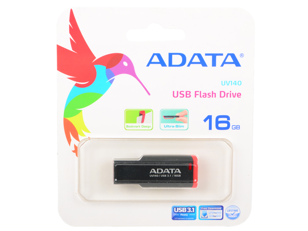 

USB флешка A-Data UV140 16GB Black Red (AUV140-16G-RKD) USB 3.0