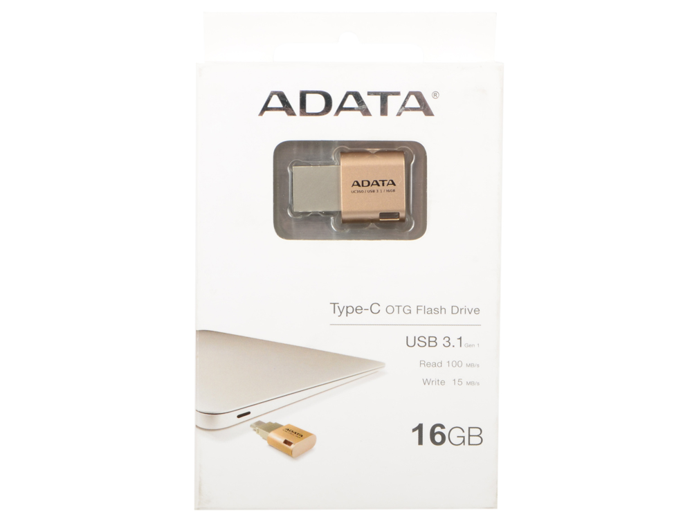 

USB флешка A-Data UC350 16GB Gold (AUC350-16G-CGD) USB3.1, Type-C / 100 МБ/cек / 15 МБ/cек