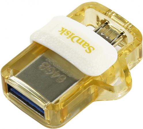 

USB флешка SanDisk Ultra Dual 64Gb White-gold (SDDD3-064G-G46GW) USB 3.0, microUSB