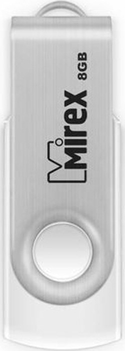 

USB флешка Mirex Swivel 8Gb White (13600-FMUSWT08) USB 2.0 / 15 Мб/с / 6 Мб/с