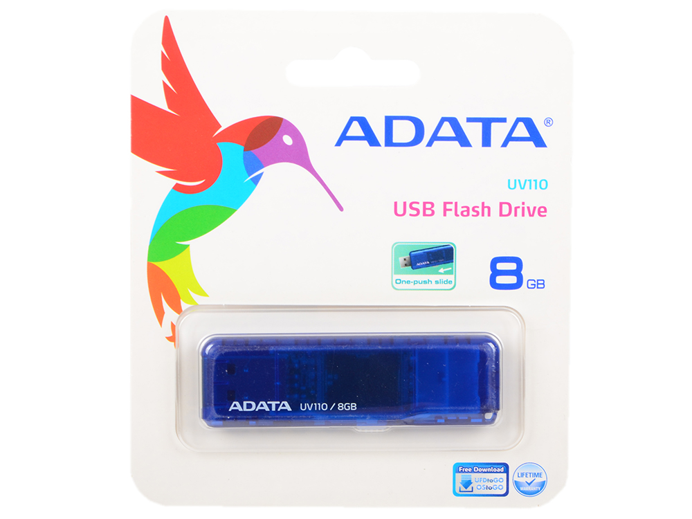 

Флешка USB 8Gb A-Data UV100 AUV100-8G-RBL синий USB 2.0