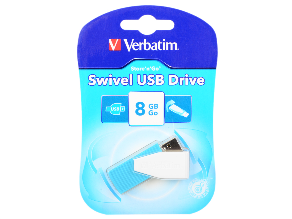 

USB флешка Verbatim Store 'n' Go Swivel 8GB Blue (49812) USB 2.0 / 8 МБ/сек / 3 МБ/сек