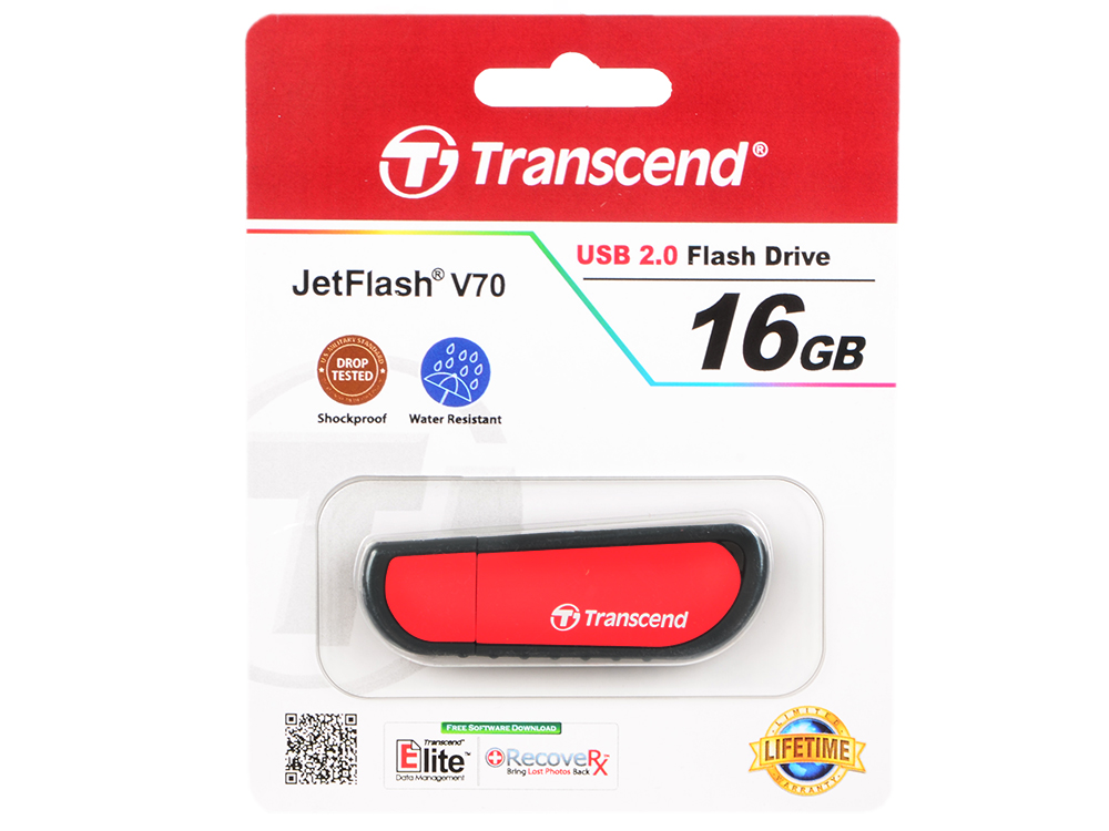 

Внешний накопитель 16GB USB Drive (USB 2.0) Transcend JetFlash V70 (TS16GJFV70-VP)