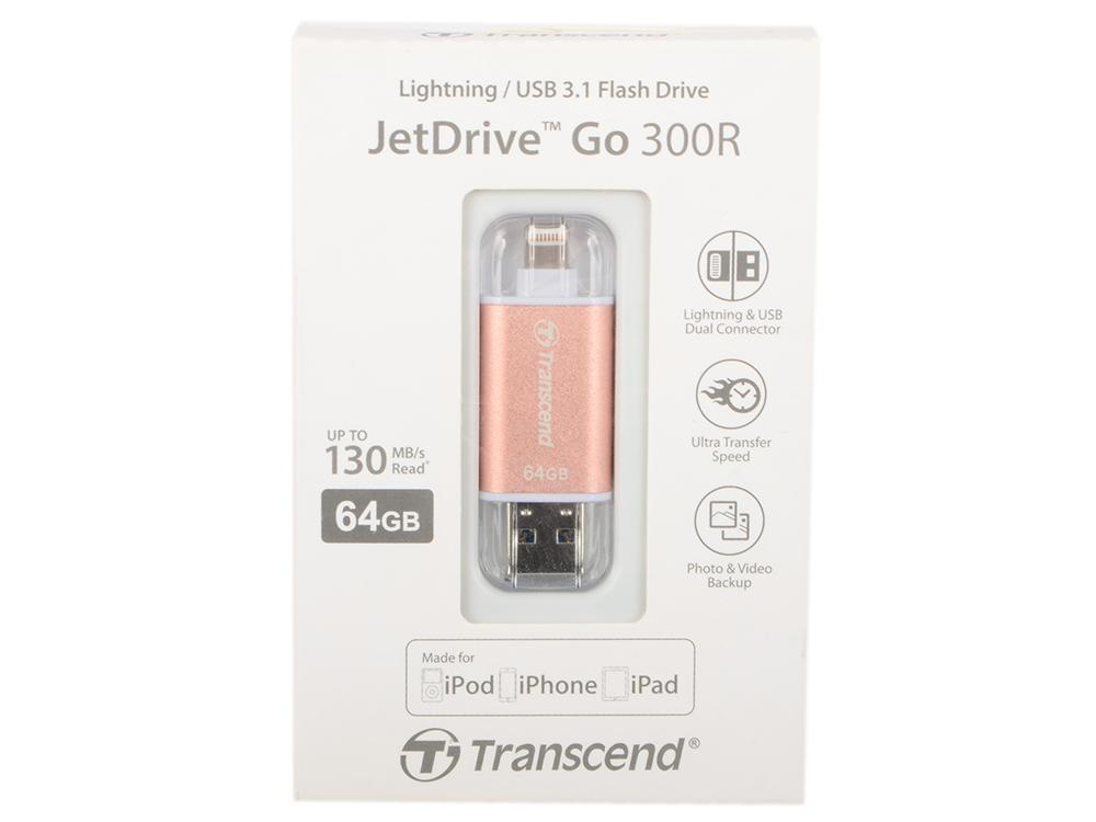 

Внешний накопитель 64GB USB Drive (USB 3.1) Transcend JetDrive Go 300 (TS64GJDG300R)
