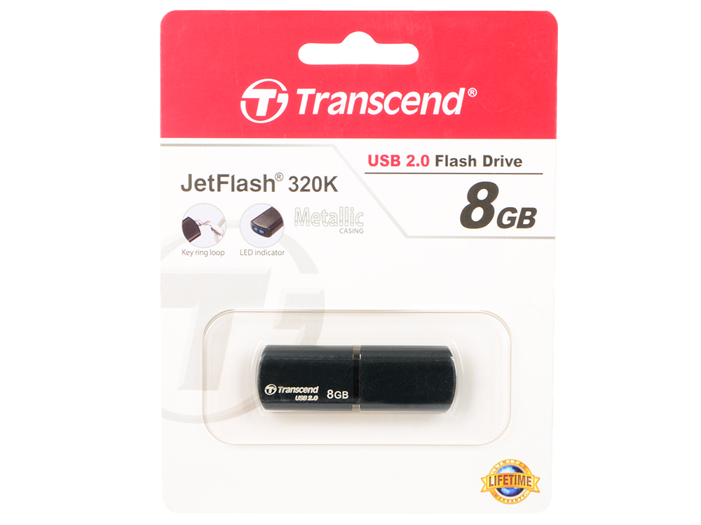 

Внешний накопитель 8GB USB Drive Transcend JetFlash 320 черный (TS8GJF320K) USB 2.0