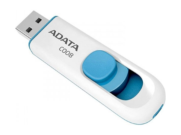 

USB флешка A-Data C008 8GB White/Blue (AC008-8G-RWE) USB 2.0 / 15 МБ/cек / 5 МБ/cек