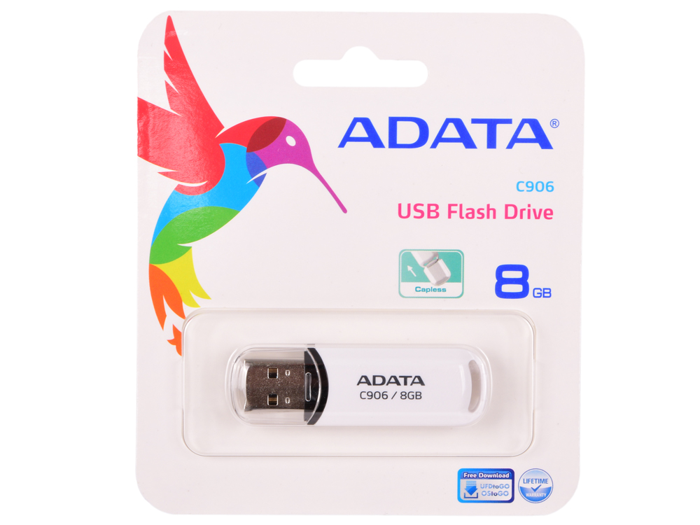 

USB флешка A-Data C906 8GB White (AC906-8G-RWH) USB 2.0 / 15 МБ/cек / 5 МБ/cек