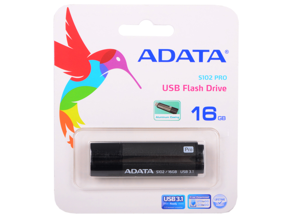 

USB флешка A-Data S102P Pro 16GB Grey (AS102P-16G-RGY) USB 3.0 / 100 МБ/cек / 25 МБ/cек