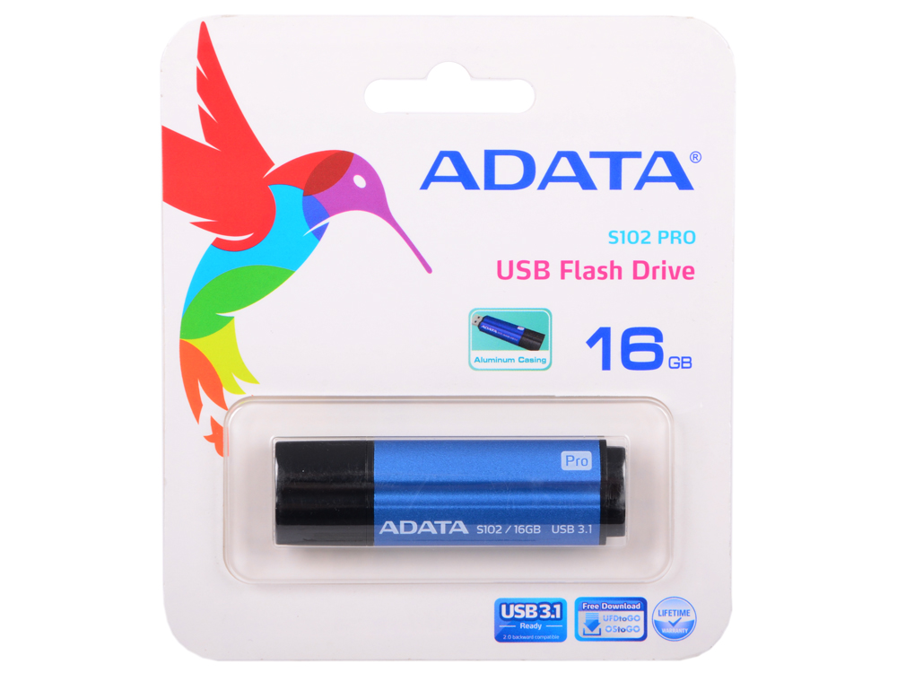 

USB флешка A-Data S102P Pro 16GB Blue (AS102P-16G-RBL) USB 3.0 / 100 МБ/cек / 25 МБ/cек