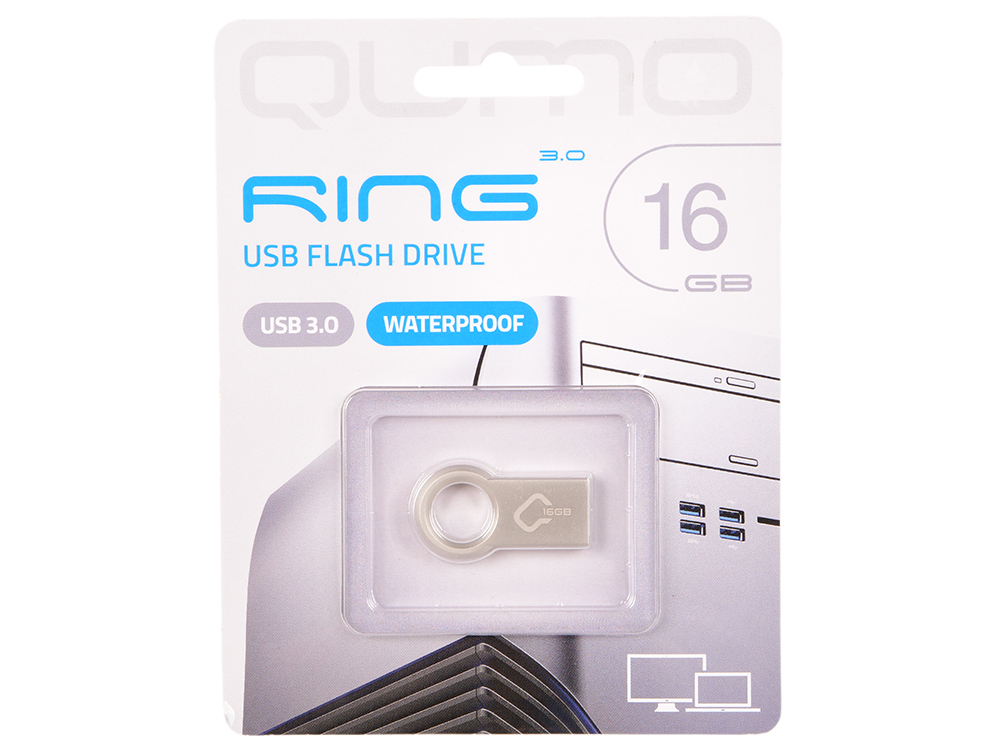 

USB флешка Qumo Ring 16GB Silver (QM16GUD3-Ring) USB 3.0