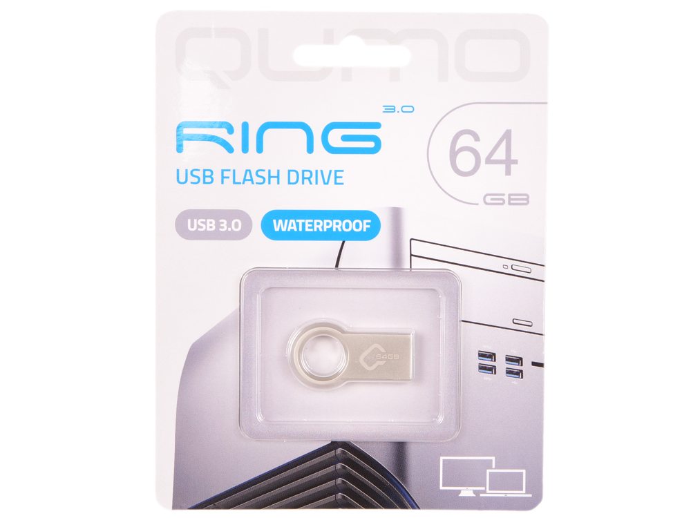 

USB флешка Qumo Ring 64GB Silver (QM64GUD3-Ring) USB 3.0
