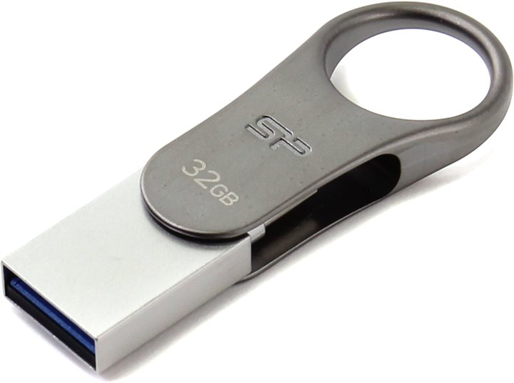 

USB флешка Silicon Power Mobile C80 32GB Grey (SP032GBUC3C80V1S) USB 3.0 / USB Type-C