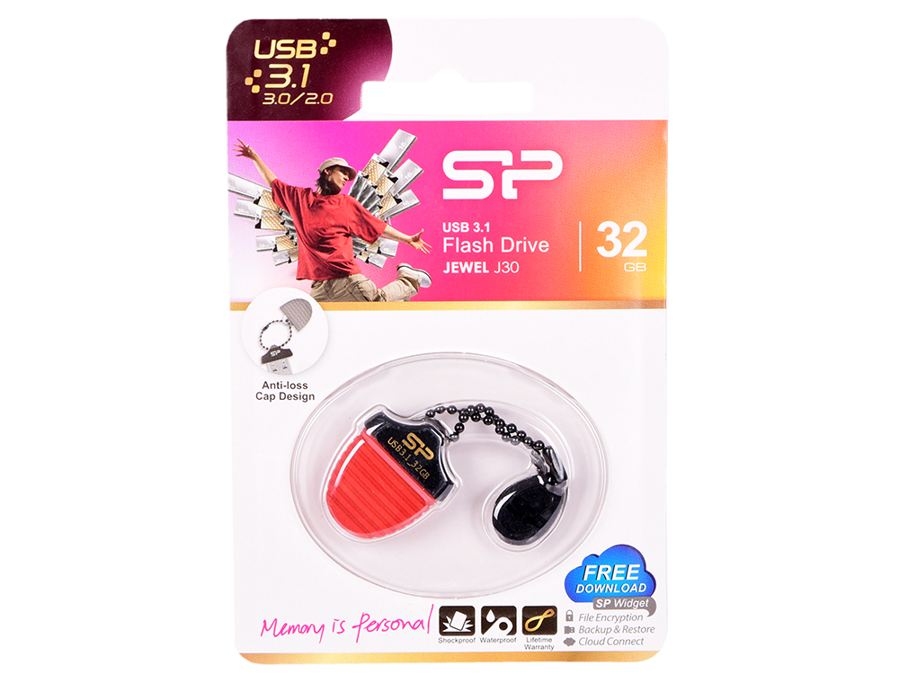 

USB флешка Silicon Power Jewel J30 32GB Black (SP032GBUF3J30V1R) USB 3.1