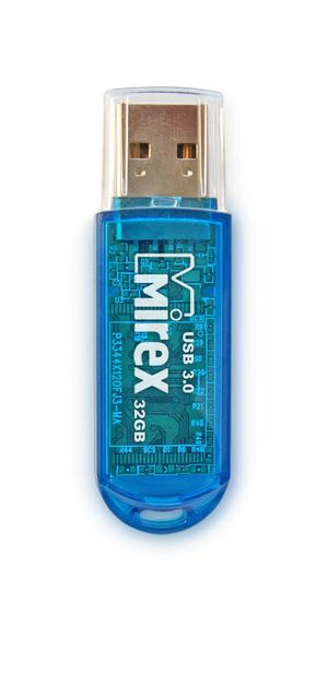 

USB флешка Mirex Elf 32Gb Blue (13600-FM3BEF32) USB 3.0 / 140 Мб/с / 28 Мб/с