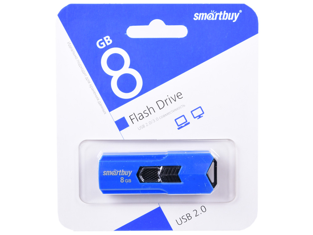 

USB флешка Smartbuy Stream 8Gb (SB8GBST-B) USB 2.0 / 15 Мб/с / 5 Мб/с