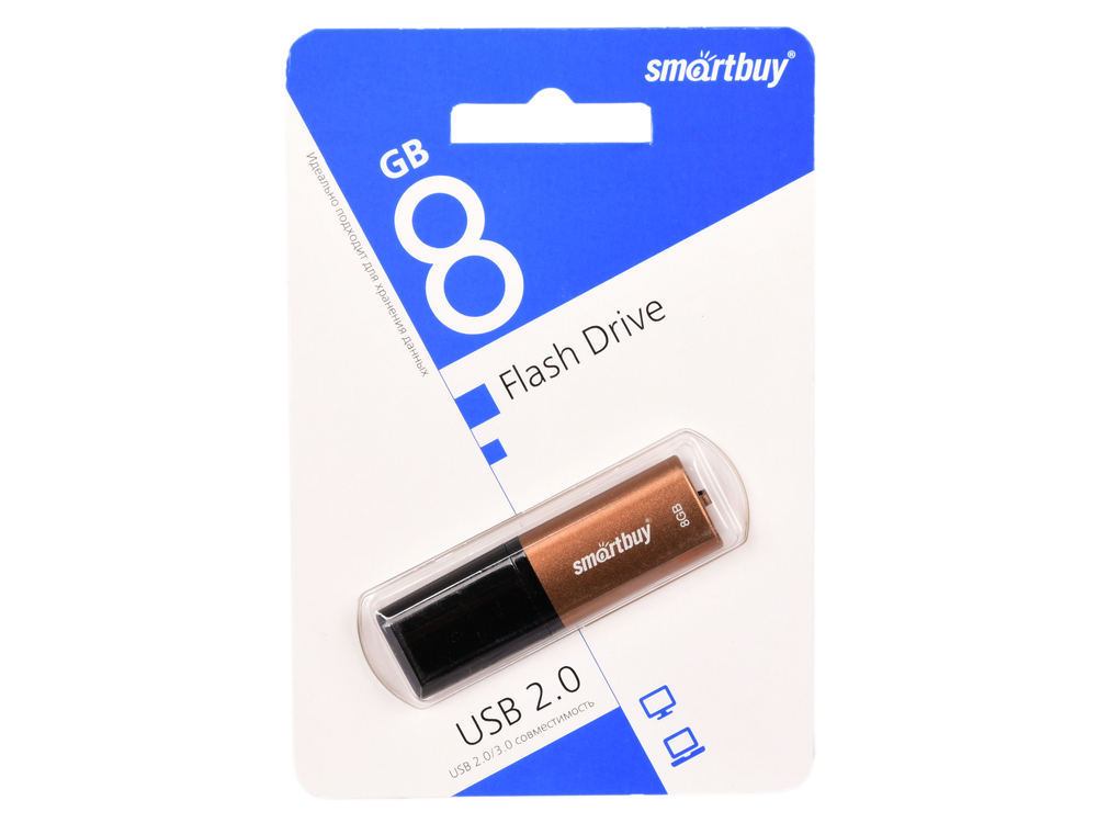 

USB флешка Smartbuy X-Cut 8Gb Brown (SB8GBXC-BR) USB 2.0 / 15 Мб/с / 5 Мб/с