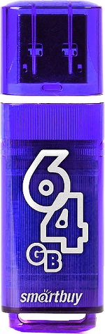 

USB флешка Smartbuy Glossy series 64Gb Dark Blue (SB64GBGS-DB) USB 3.0 / 75 МБ/cек / 10 МБ/cек