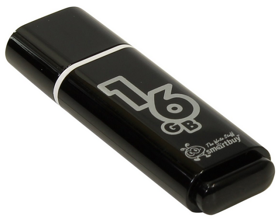 

USB флешка Smartbuy Glossy series 16Gb Black (SB16GBGS-K) USB 2.0 / 15 Мб/с / 5 Мб/с