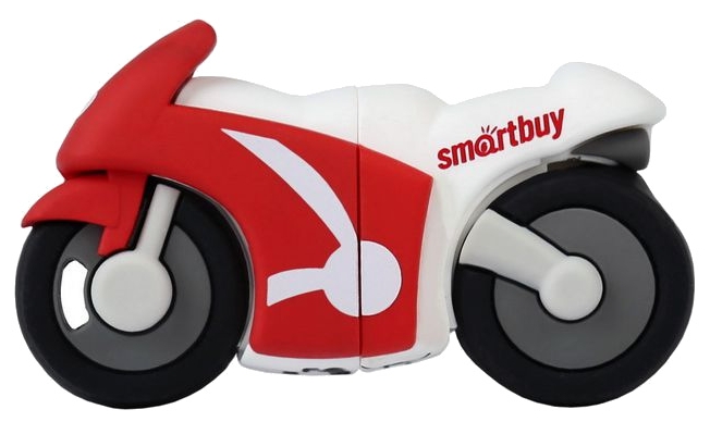 

USB флешка Smartbuy Байк 16Gb White/red (SB16GBBike) USB 2.0 / 15 Мб/с / 5 Мб/с