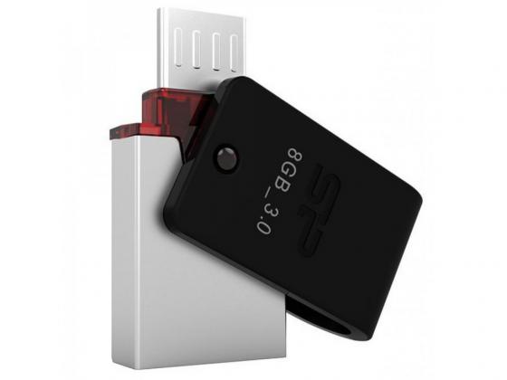 

USB флешка Silicon Power Mobile X31 8Gb Black-silver SP008GBUF3X31V1K USB 3.0/microUSB