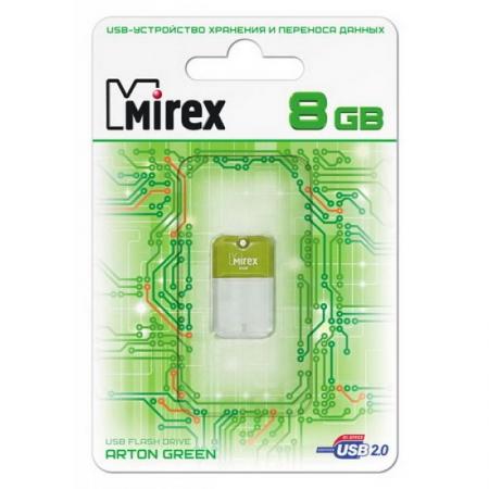 

USB флешка Mirex Arton 8Gb White-green (13600-FMUAGR08) USB 2.0 / 23 Мб/с / 10 Мб/с