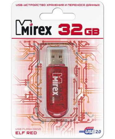 

USB флешка Mirex Elf 32Gb Red (13600-FMURDE32) USB 2.0 / 16 Мб/с / 8 Мб/с