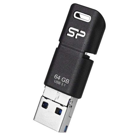 

USB флешка Silicon Power Mobile C50 64Gb Black (SP064GBUC3C50V1K) USB 3.1/USB 3.1 Type-C/microUSB