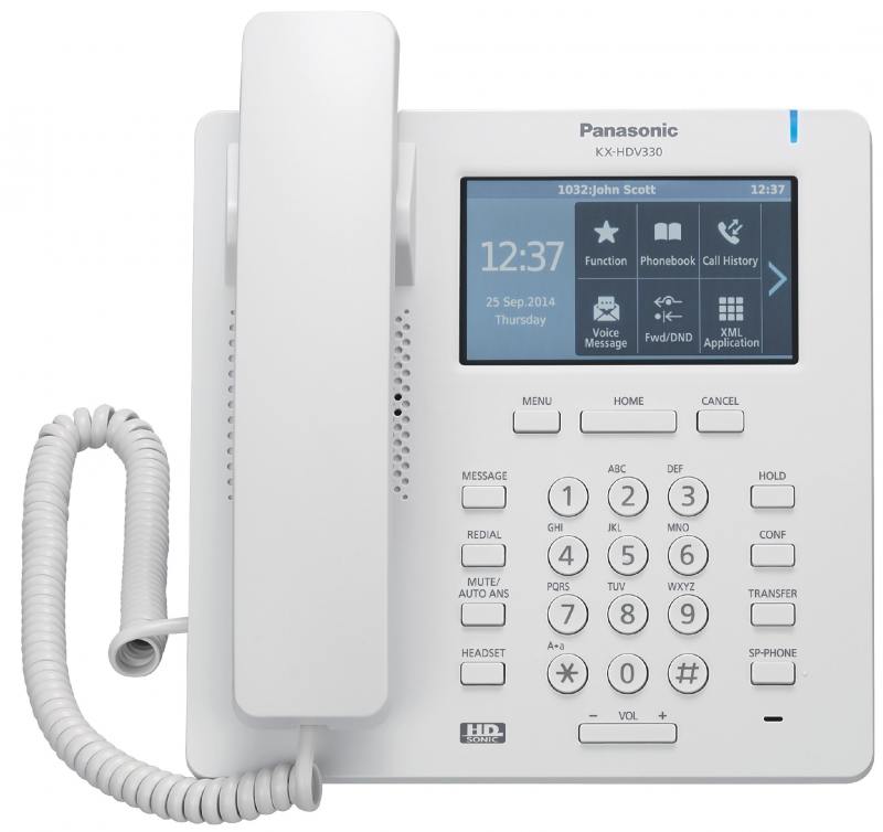 

Телефон IP Panasonic KX-HDV330RU белый