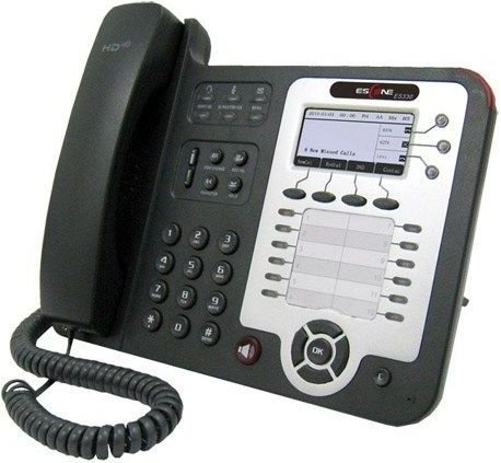 SIP-телефон Escene ES330-PEGV4 3 SIP аккаунта, 132x64 LCD-дисплей, 8 программируемых клавиш, 12 клавиш быстрого набора BLF, XML/LDAP, регулируемая под