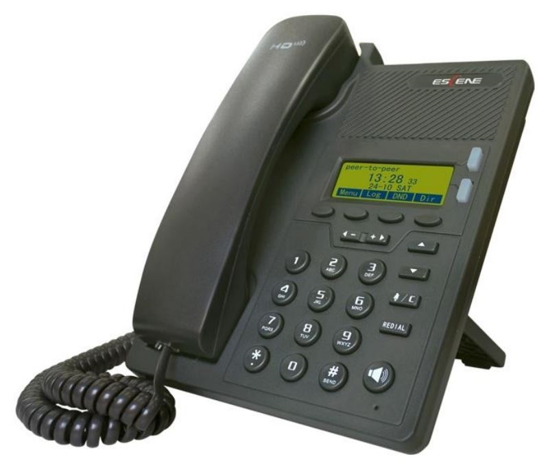 

IP-телефон Escene ES205-N с б/п 2 SIP аккаунта, 128x64 LCD-дисплей, 4 программируемы клавиши, XML/LDAP, регулируемая подставка, 2xRJ45, EP+ приложени