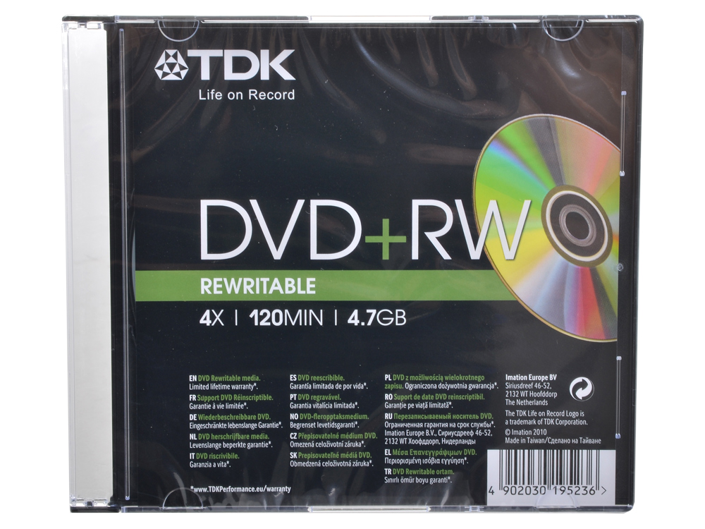 

Диск DVD+RW 4.7Gb TDK 4x Slim