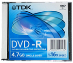 

Диск DVD-R TDK 4.7Gb Slim 16x