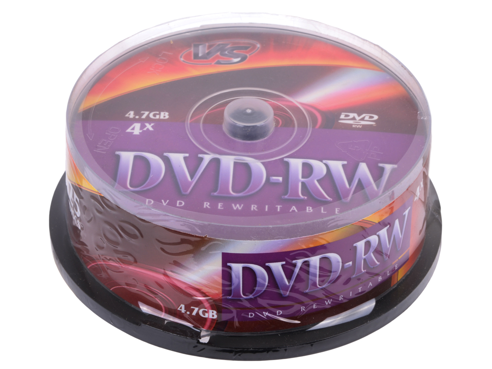 

Диски DVD-RW 4.7Gb VS 4х 25 шт Cake Box