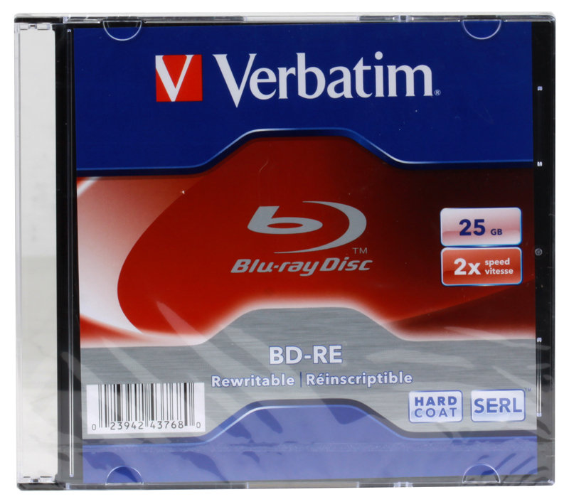 

Диск Blu-Ray VERBATIM BD-RE 2x 25 GB Slim (43768)