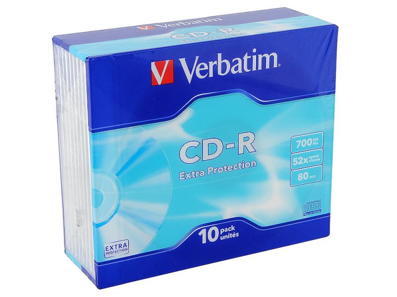 

Диски CD-R Verbatim 700Mb 52x SlimCase 10шт 43415