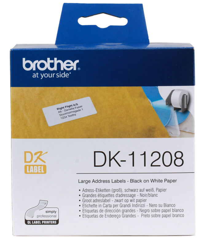 Наклейки Brother DK11208 адресные большие 38х90мм (400шт)