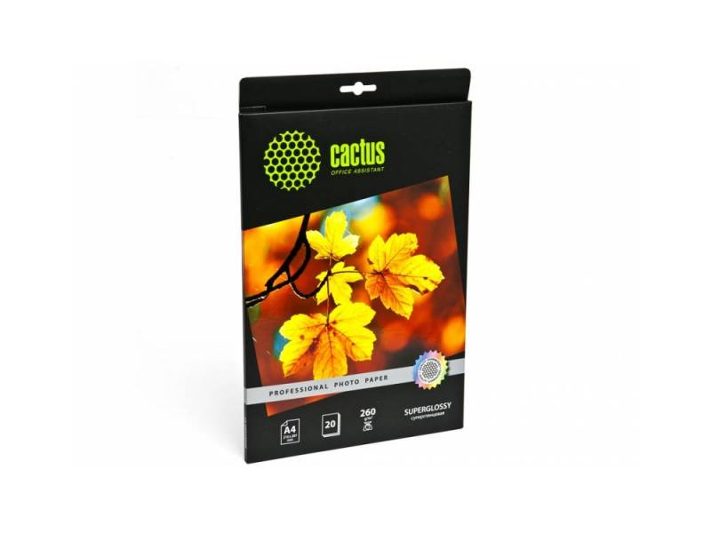 

Фотобумага Cactus CS-HGA426020 Professional суперглянцевая А4 260 г/м2 20 листов