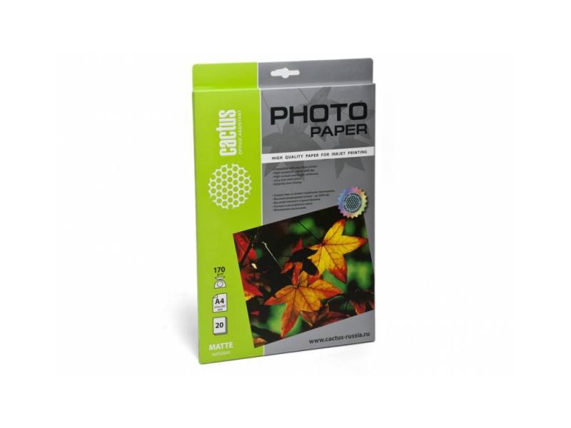 

Фотобумага Cactus CS-MA417020 матовая A4 170 г/м2 20 листов