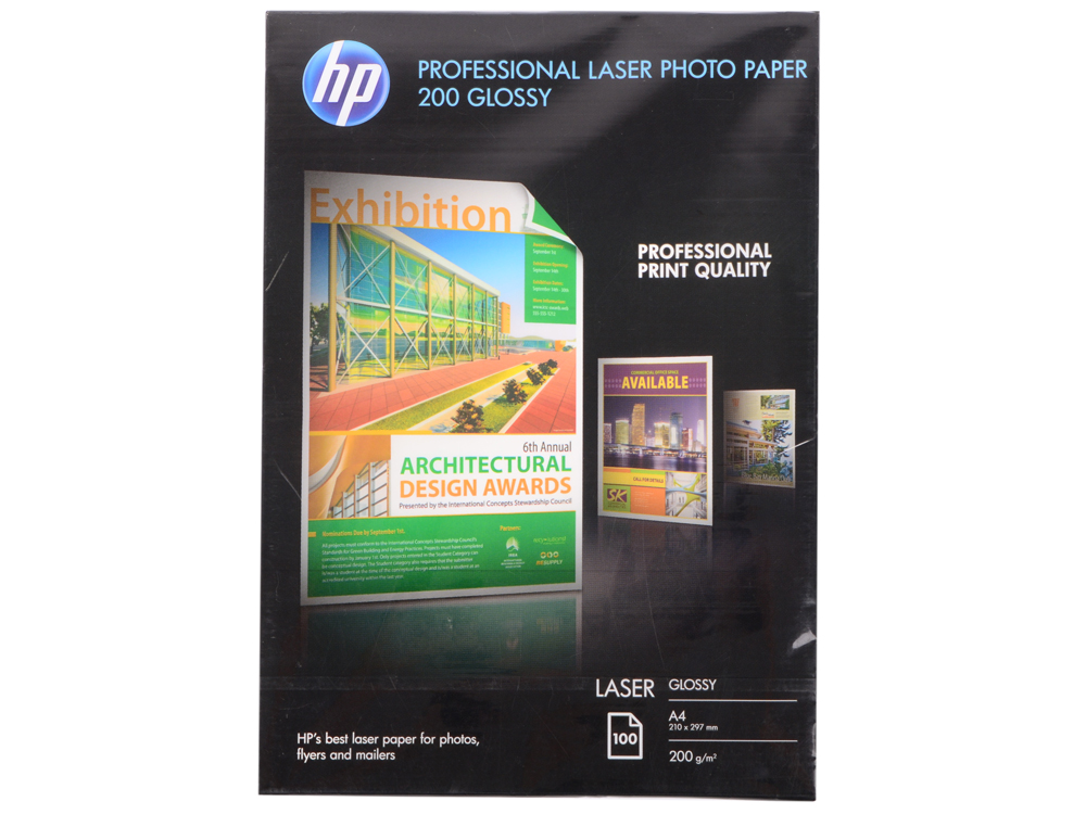 

Фотобумага HP A4 210x297мм 200г/м2 двухсторонняя для лазерной печати 100 листов глянцевая CG966A