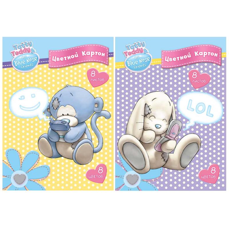 

Набор цветного мелованного картона ACTION! TATTY TEDDY, ф. А4, 8 цв., 8 л.,2 дизайна
