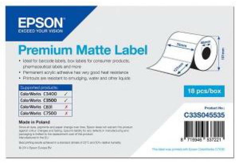 

Бумага Epson Premium Matte Label 76x127мм C33S045535