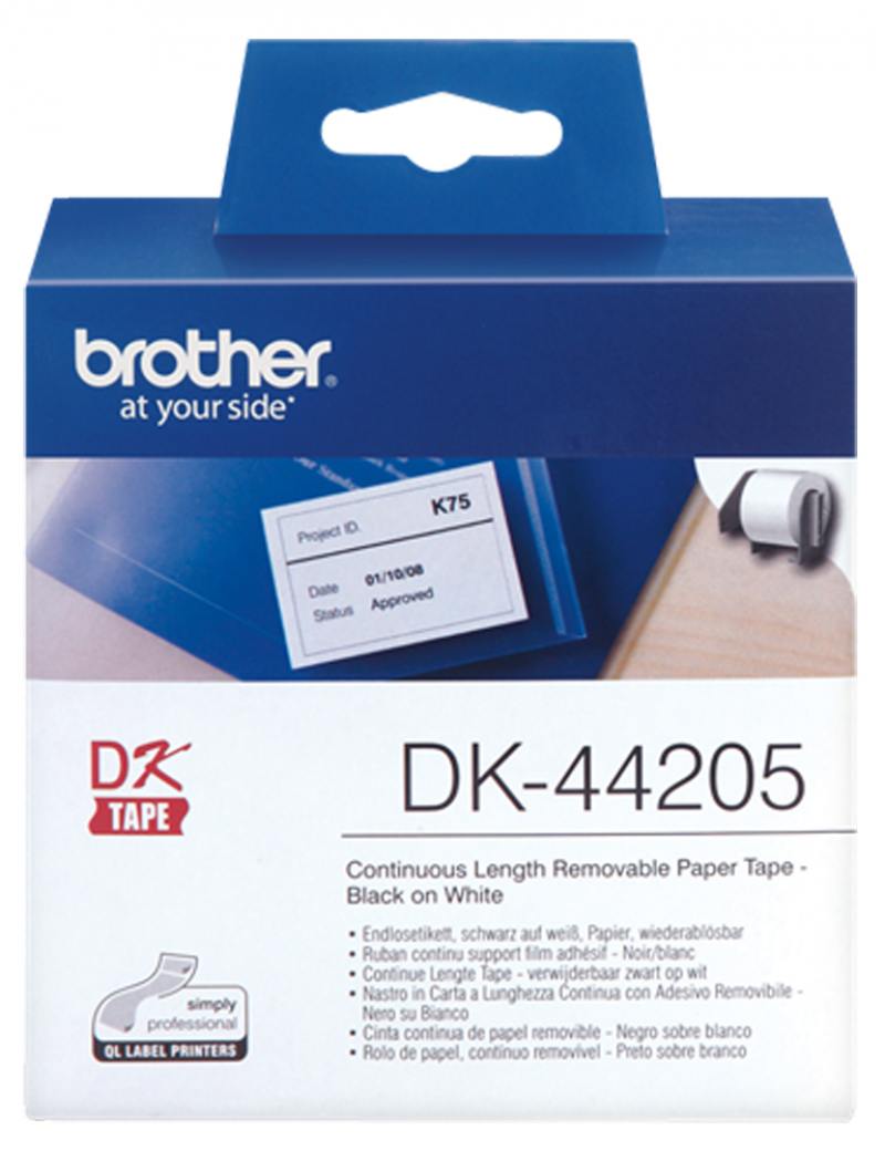 

Этикетка Brother DK-44205 62ммх30.48м черный на белом