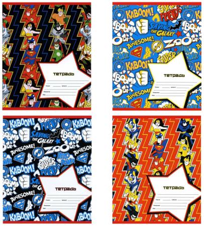 

Тетрадь школьная Action! DC COMICS, мел. картон, вд-лак, лин., ф. А5, 12 л., 4 дизайна DC-AN 1201/1