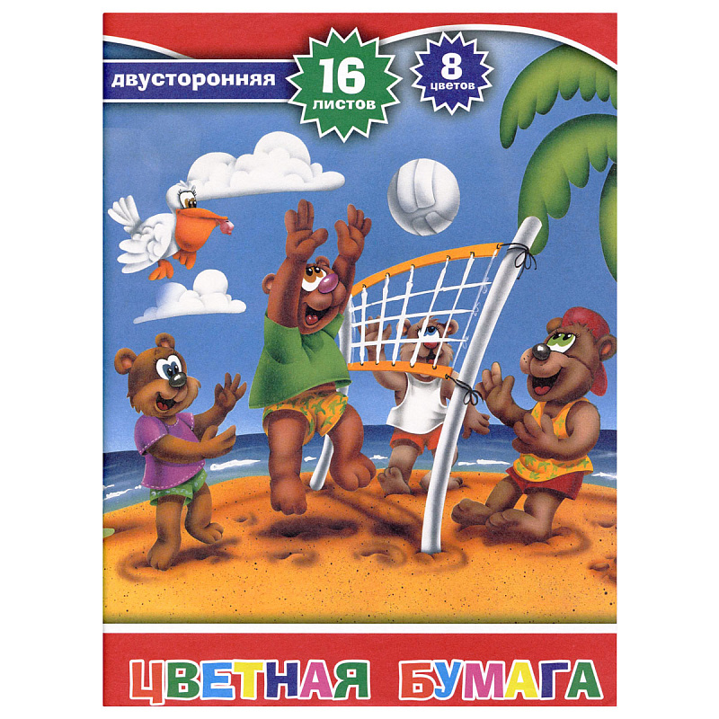 

Набор цветной двустор. бумаги ACTION!, офс.обл., блок-газетн.бумага, ф. А4, 8цв., 16л. (2)